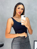 Cropped Top Tank Top Thick Strap Supplex