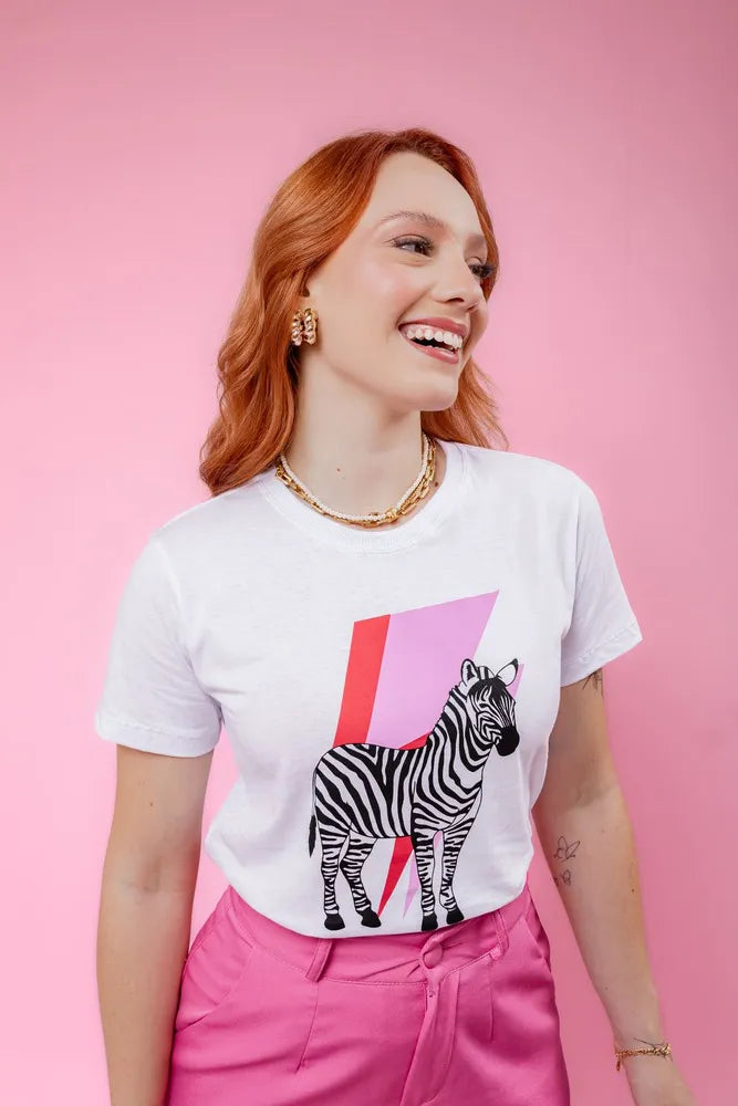 T-Shirt - Zebra - White