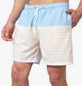 Striped Bermuda Shorts With Elastic Waistband And Pockets