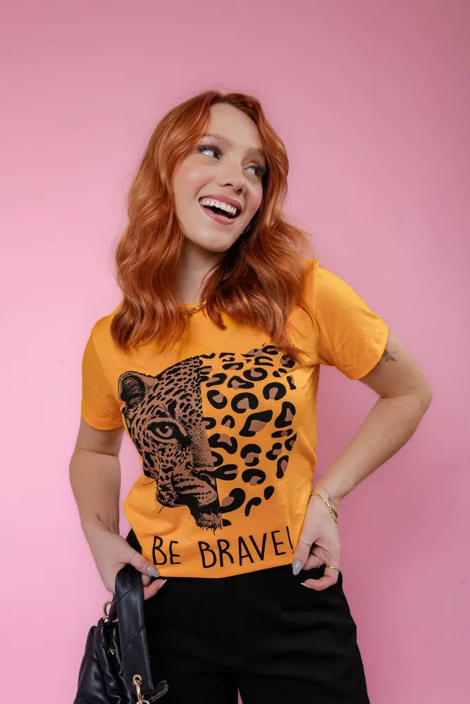 T-Shirt - Be brave - Amarelo