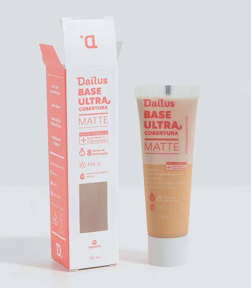 Dailus Base Líquida 28ml Cobertura Ultra Mate D3 