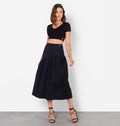 Midi Skirt With Ruched Cutout