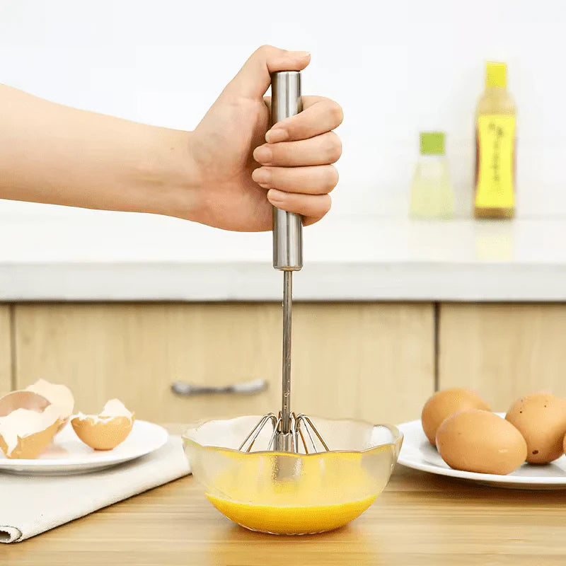 Stainless Steel Egg Beater - Semi-Automatic