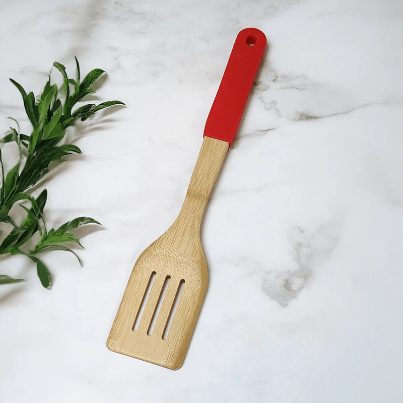 Bamboo and Silicone Hole Spatula