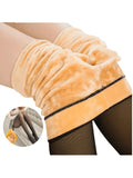 Women's Fleece Lined Thermal Pantyhose Plush Translucent Fleece Thick Winter Warm Leggings