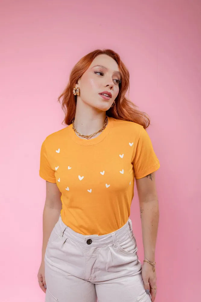 T-Shirt - Hearts (High Relief) - Yellow