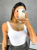 Cropped Top Tank Top Thick Strap Supplex