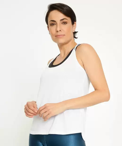 Camiseta sin mangas Fitness con doble tirante para mujer