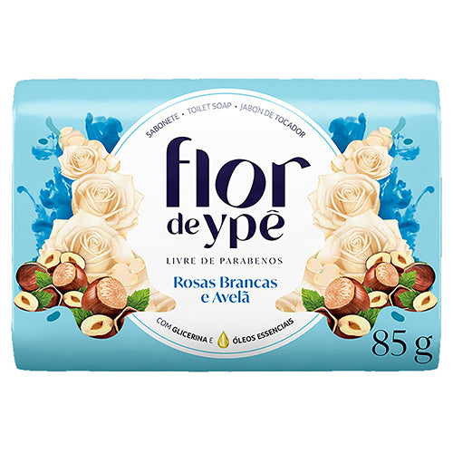 Flor de Ypê Jabón en Barra de Rosas Blancas y Avellanas - 85g