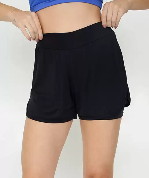 Short Feminino Fitness Duplo