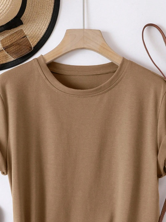 Round neck solid t-shirt