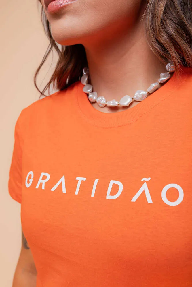 Camiseta - Gratitud (Alto Relieve) - Naranja