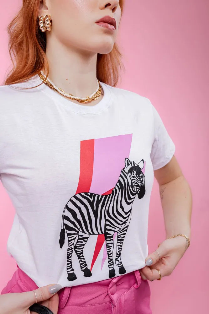 T-Shirt - Zebra - White