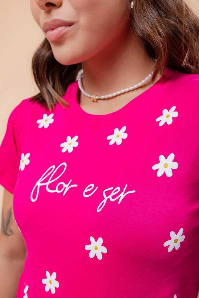 T-Shirt - Flower and being - Pink