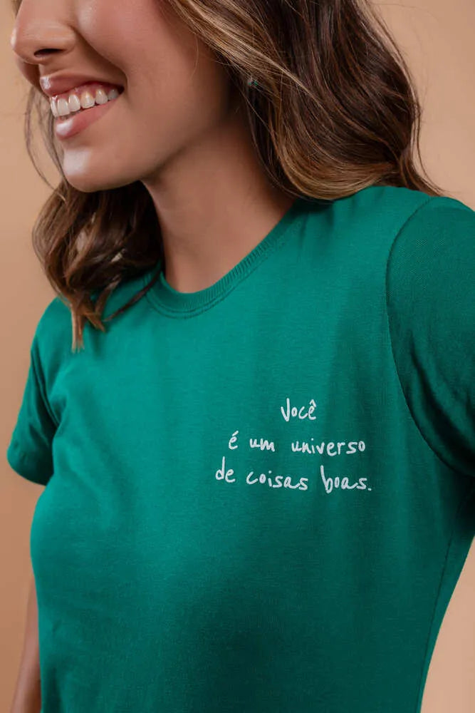 T-Shirt - Você é um universo (Alto Relevo) - Verde