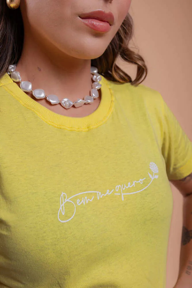 T-Shirt - Bem me quero - Amarelo