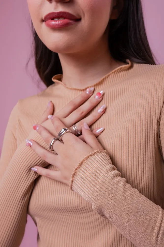 Cropped Long Sleeve Ribbed Picô - Beige