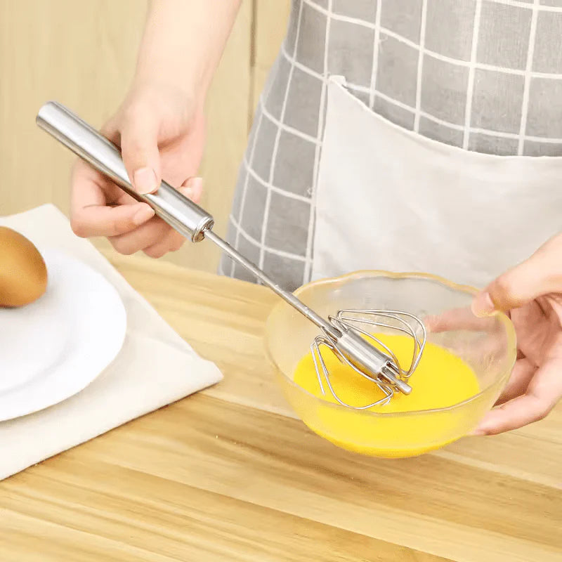 Stainless Steel Egg Beater - Semi-Automatic