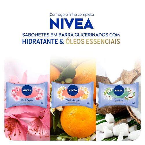 Nivea Flow Pack Jabón en barra hidratante y aceites esenciales de flor de cerezo - 85 g 