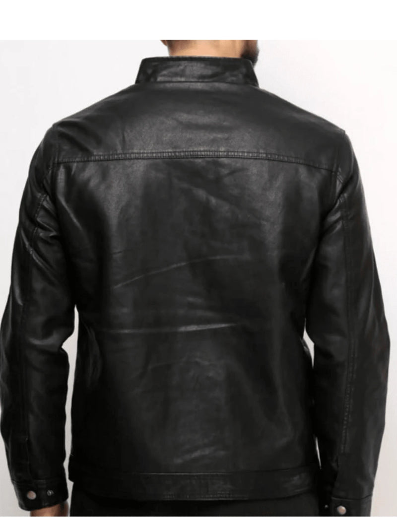 Men's Leather Jacket Slim Fit Resistant Casual