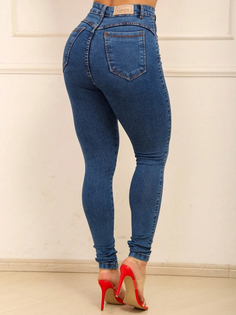 Calça Jeans Feminina Cintura Alta Encorpada e Elegante