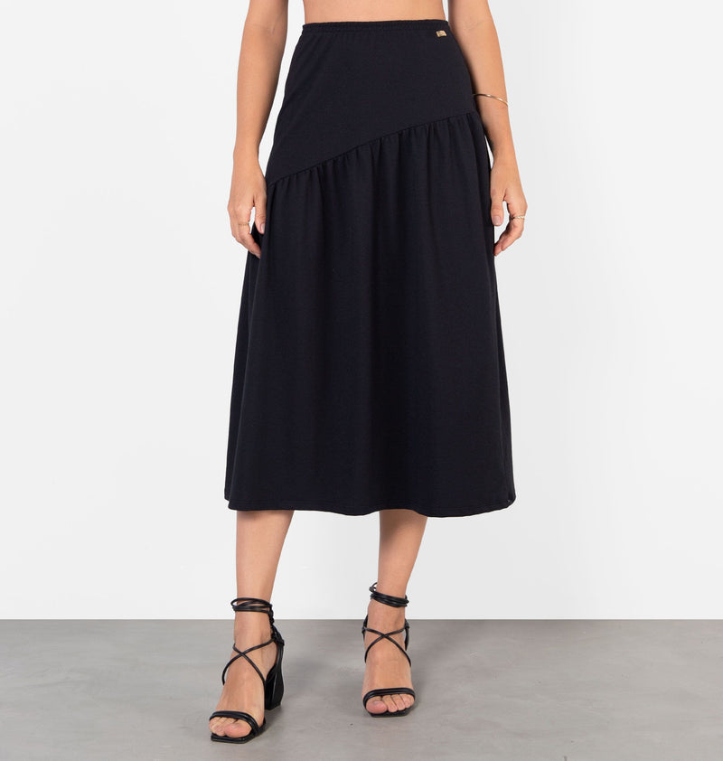 Midi Skirt With Ruched Cutout