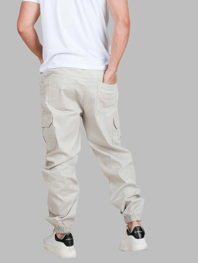 Pantalones cargo para hombre con puños elásticos