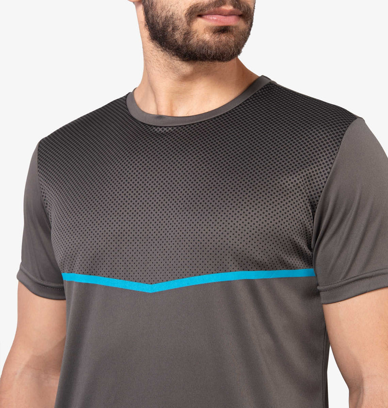 Camiseta Dry Fit Com Degradê E Recorte