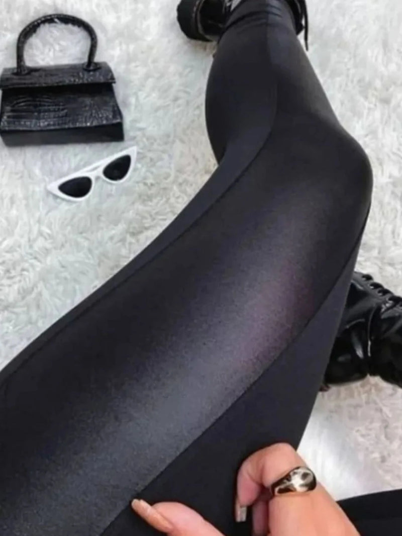 Calça Montaria Legging Flanelada Cintura Alta Roupa Feminina Outono Inverno