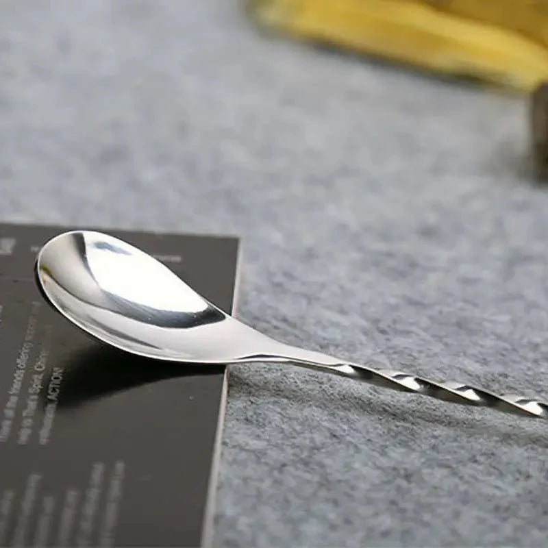 Cocktail Spoon with Fork - Stainless Steel