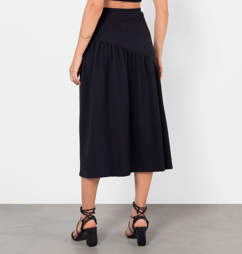 Midi Skirt With Ruched Cutout