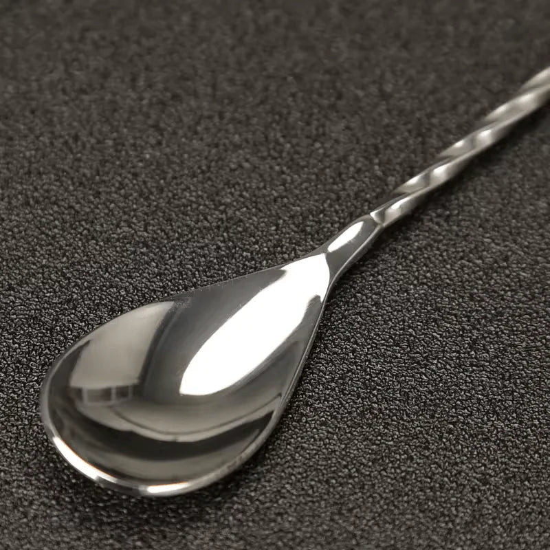 Cocktail Spoon with Fork - Stainless Steel