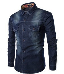 Camisa jeans casual masculina