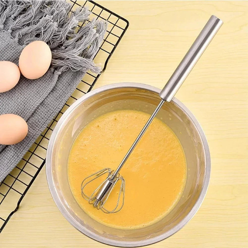 Stainless Steel Egg Beater - Semi-Automatic