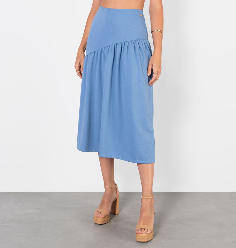 Midi Skirt With Ruched Cutout