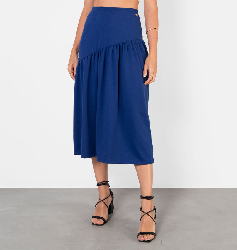 Midi Skirt With Ruched Cutout