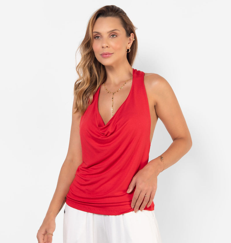 Halter Top With Plunging Neckline