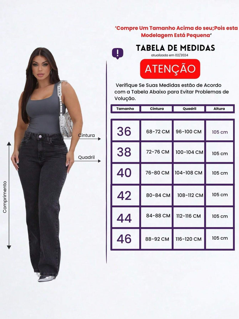 Calça Flare Feminina Marmorizada Preta/Cinza/Chumbo Wide leg Cintura alta lycra elastano modela bumbum