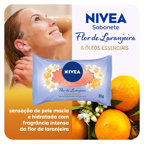 Nivea Flow Pack Jabón en barra hidratante y aceites esenciales de azahar - 85 g 