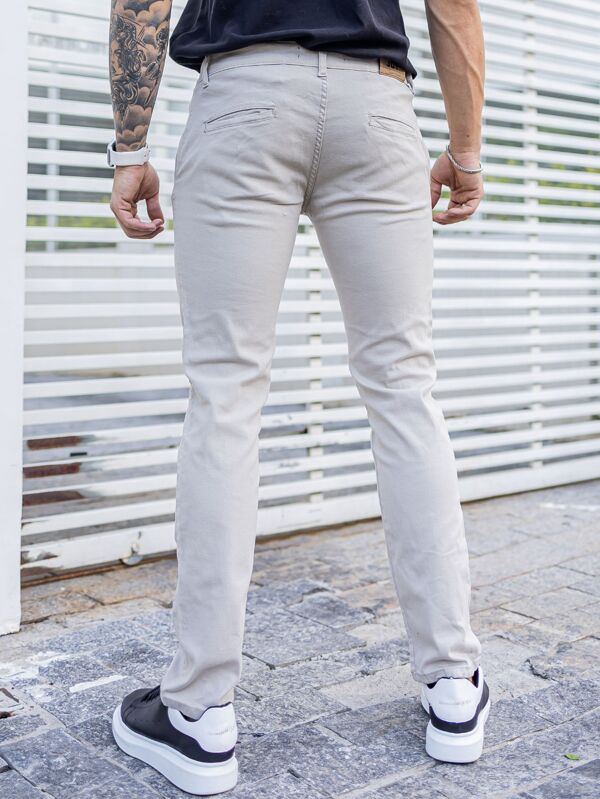 Pantalón de sarga slim fit para hombre con lycra elastano