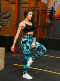 Sports Leggings Gym Yoga Trendy Tie dye Aurora Lifts Butt Seamless Waist