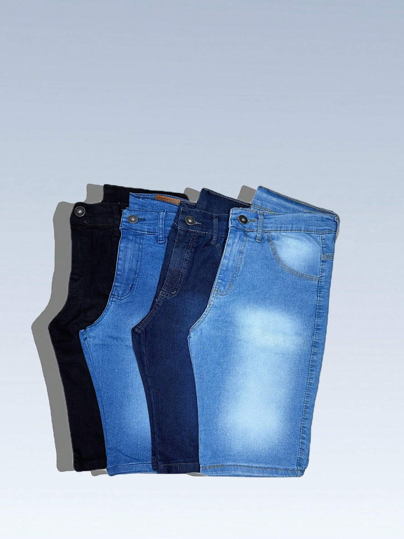 kit 4 Bermudas Jeans Premium Para Trabalho Masculina 100% algodão Elastano