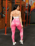 Leggings deportivos Gimnasio Yoga Moda Tie Dye Butt Lifts Cintura alta sin costuras