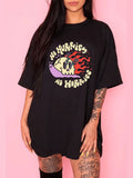 No Worries Women's Oversized T-Shirt Stylish Loose Shirt