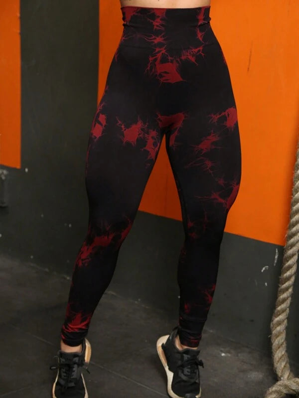 Leggings deportivos Gimnasio Yoga Moda Tie Dye Butt Lifts Cintura alta sin costuras