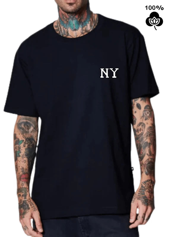 CAMISETA Streetwear Masculina Basic Moda Masculina Estampa Gráfica NY NEW YORK