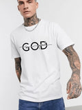 Camiseta básica estampada God Streetwear estampado gráfico de moda para hombre