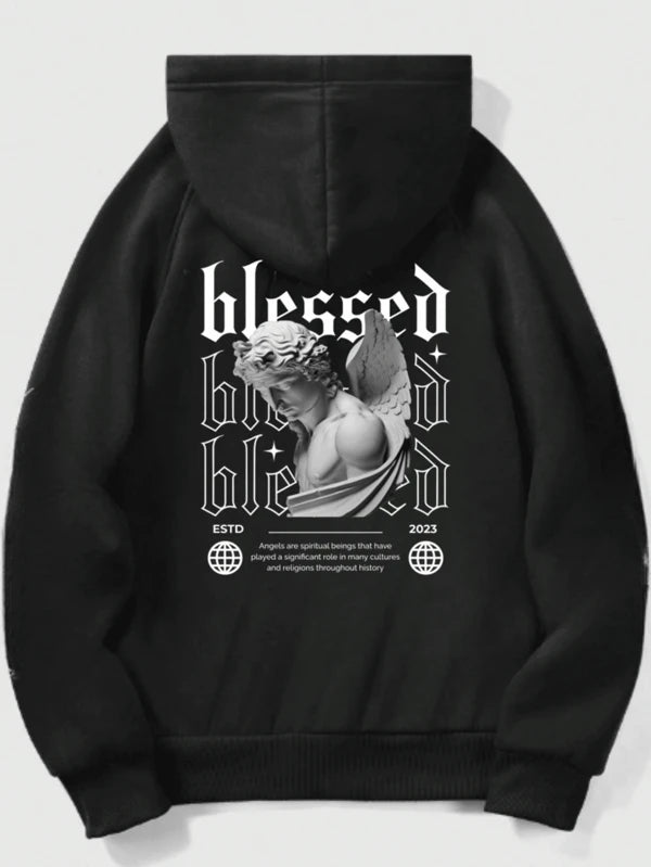 Blusa Moletom Masculino Blessed Streetwear Unisex Blusa de Frio Casaco