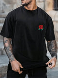 Camiseta Oversized Larga Ombro Caido Streetwear Flor Larga Moda Masculina Street Oversized