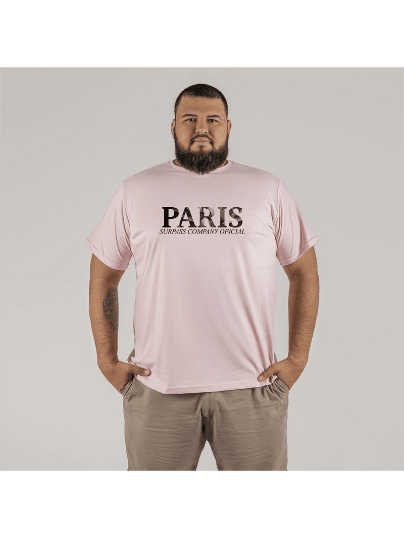 Camiseta Paris Surprass Streetwear Plus Size Com Forma Grande 30.1 Penteada Algodão